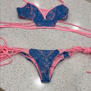 XSmall - Blue and Pink Paisley Bikini Set